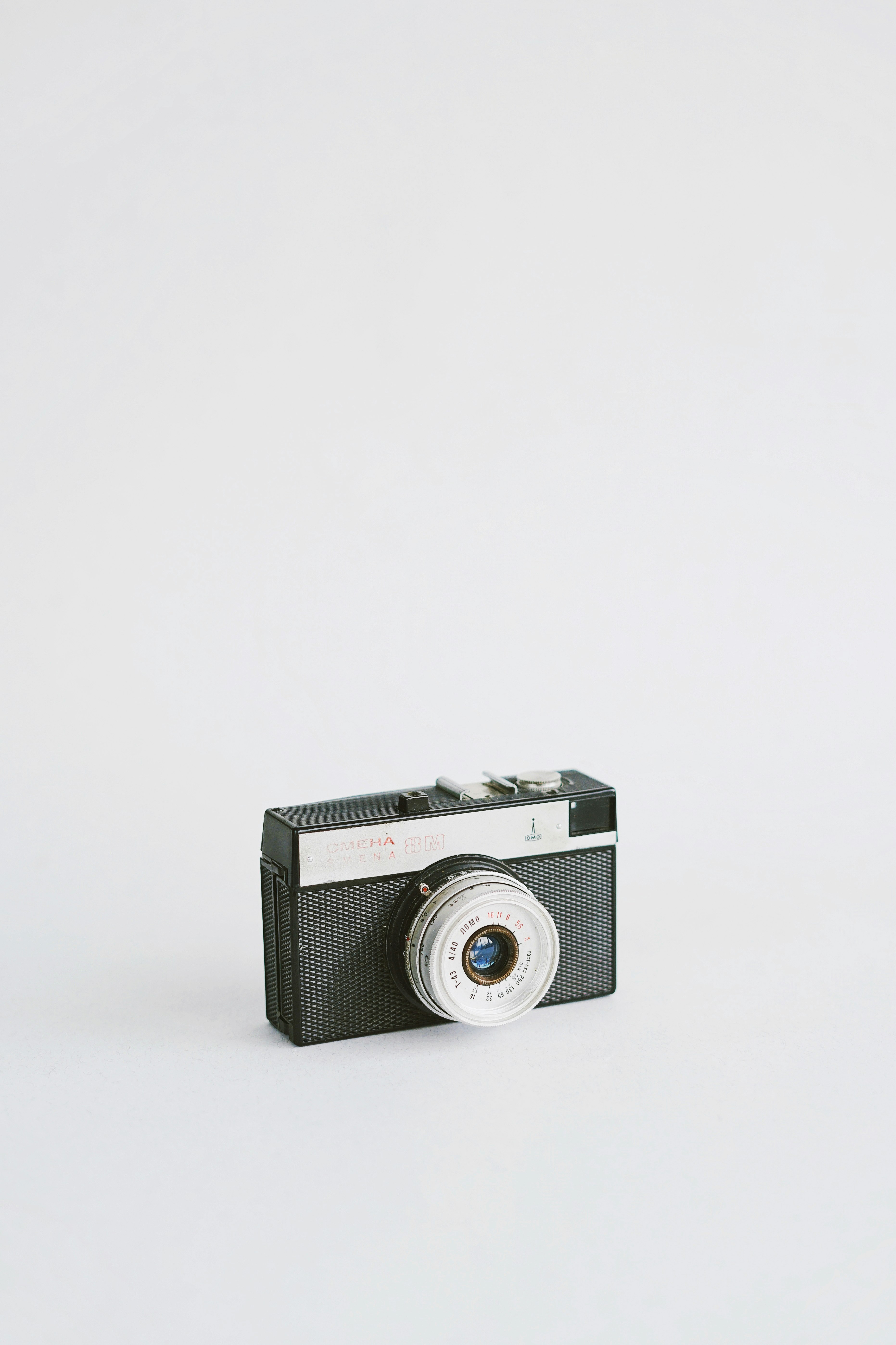 black and gray film camera